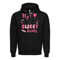 Black my class is full of sweet hearts Zipper Hoodie - MaliasSmallBusiness