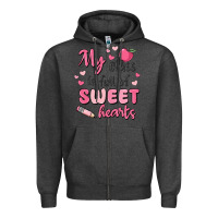Charcoal Heather my class is full of sweet hearts Zipper Hoodie - MaliasSmallBusiness