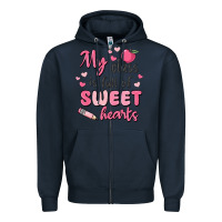 Navy my class is full of sweet hearts Zipper Hoodie - MaliasSmallBusiness