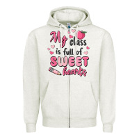 Oatmeal Heather my class is full of sweet hearts Zipper Hoodie - MaliasSmallBusiness