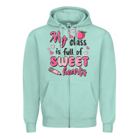 Seafoam my class is full of sweet hearts Zipper Hoodie - MaliasSmallBusiness