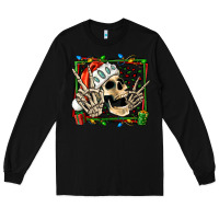 Black Christmas happy skeleton Long Sleeve Tee - Jasminsmagicworld