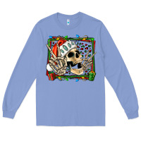 Colony Blue Christmas happy skeleton Long Sleeve Tee - Jasminsmagicworld