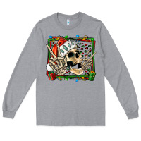 Heather Grey Christmas happy skeleton Long Sleeve Tee - Jasminsmagicworld
