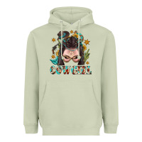Matcha Western Cowgirl Braid Hair Heavyweight Hoodie - BundleAndBundleShop