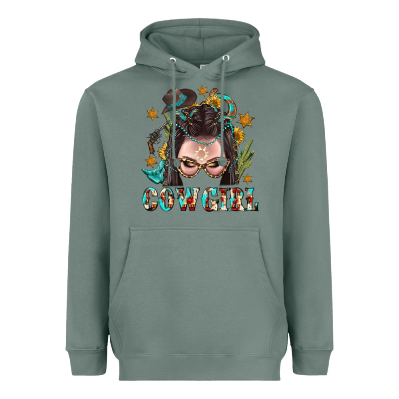 Western Cowgirl Braid Hair Heavyweight Hoodie by BundleAndBundleShop | Teevron