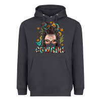 Smoke Western Cowgirl Braid Hair Heavyweight Hoodie - BundleAndBundleShop