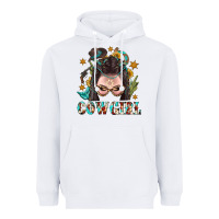 White Western Cowgirl Braid Hair Heavyweight Hoodie - BundleAndBundleShop