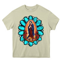 Mossy Gemstone Lady Of Guadalupe Heavy Core Tee - RanaPortraitStore