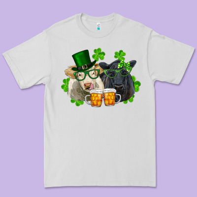Premium Tee St. Patrick's Day Charolais And Black Angus Cows