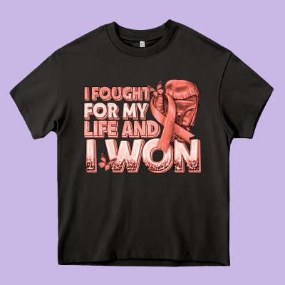 I Fought For My Life And I Won Uterine Cancer Peac Heavy Core Tee Designed By Texasbilliewilder