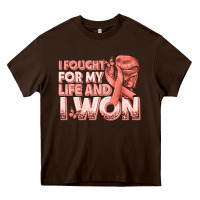 Chocolate Brown i fought for my life and i won uterine cancer peac Heavy Core Tee - texasbilliewilder