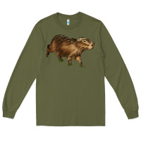 Army Green Capybara Long Sleeve Tee - LillyAllenDesigns