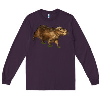 Plum Capybara Long Sleeve Tee - LillyAllenDesigns