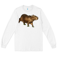 White Capybara Long Sleeve Tee - LillyAllenDesigns