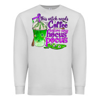 Dove Grey this witch needs coffee before any hocus pocus Premium Sweatshirt - BundleAndBundleShop