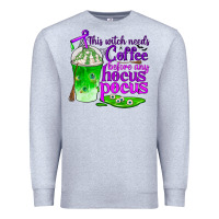 Heather Grey this witch needs coffee before any hocus pocus Premium Sweatshirt - BundleAndBundleShop