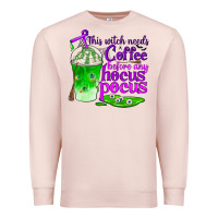 Pale Pink this witch needs coffee before any hocus pocus Premium Sweatshirt - BundleAndBundleShop