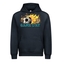 Navy Game day Soccer leopard flames fireball Urban Hoodie - HowdyJamesFarm