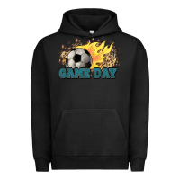 Pigment Black Game day Soccer leopard flames fireball Urban Hoodie - HowdyJamesFarm