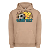 Pigment Burro Game day Soccer leopard flames fireball Urban Hoodie - HowdyJamesFarm