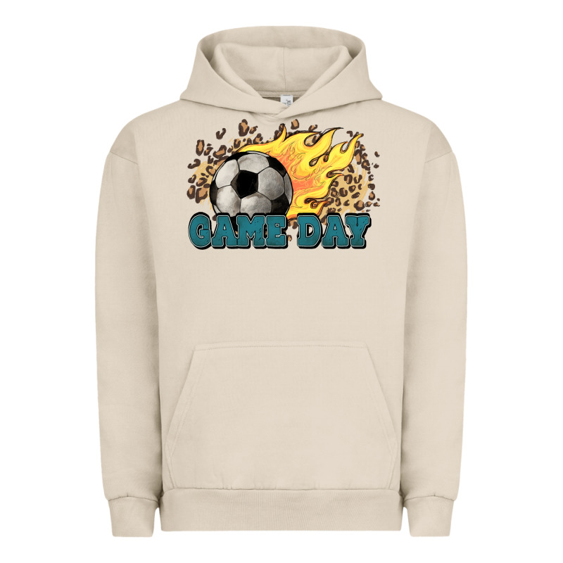 Game Day Soccer Leopard Flames Fireball Urban Hoodie by HowdyJamesFarm | Teevron