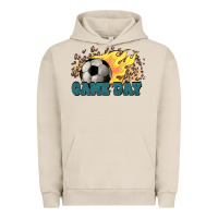 Pigment French Oak Game day Soccer leopard flames fireball Urban Hoodie - HowdyJamesFarm