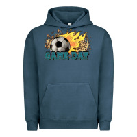 Pigment Midnight Navy Game day Soccer leopard flames fireball Urban Hoodie - HowdyJamesFarm