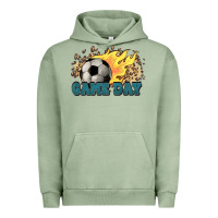 Pigment Oil Green Game day Soccer leopard flames fireball Urban Hoodie - HowdyJamesFarm