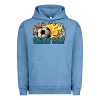 Pigment Pebble Blue Game day Soccer leopard flames fireball Urban Hoodie - HowdyJamesFarm