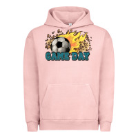 Pigment Salmon Game day Soccer leopard flames fireball Urban Hoodie - HowdyJamesFarm