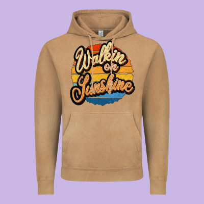 Walking On Sunshine Vintage Hoodie Designed By Jahusdesignshop