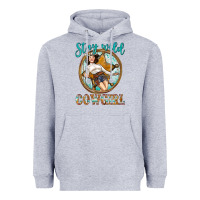 Heather Grey Western Stay Wild Cowgirl Heavyweight Hoodie - BundleAndBundleShop