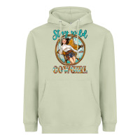 Matcha Western Stay Wild Cowgirl Heavyweight Hoodie - BundleAndBundleShop