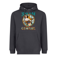 Smoke Western Stay Wild Cowgirl Heavyweight Hoodie - BundleAndBundleShop