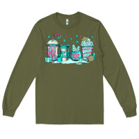 Army Green winter Christmas tree cakes coffee Long Sleeve Tee - Jasminsmagicworld