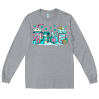 Heather Grey winter Christmas tree cakes coffee Long Sleeve Tee - Jasminsmagicworld