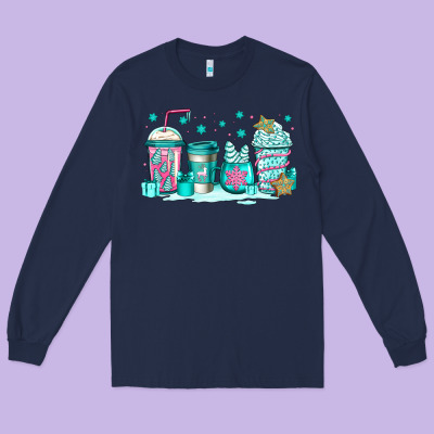 Winter Christmas Tree Cakes Coffee Long Sleeve Tee Designed By Jasminsmagicworld