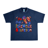 Navy flip flops fireworks and freedom Urban Heavy Tee - AdoDesignShop