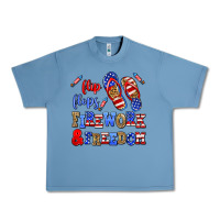 Pebble Blue flip flops fireworks and freedom Urban Heavy Tee - AdoDesignShop