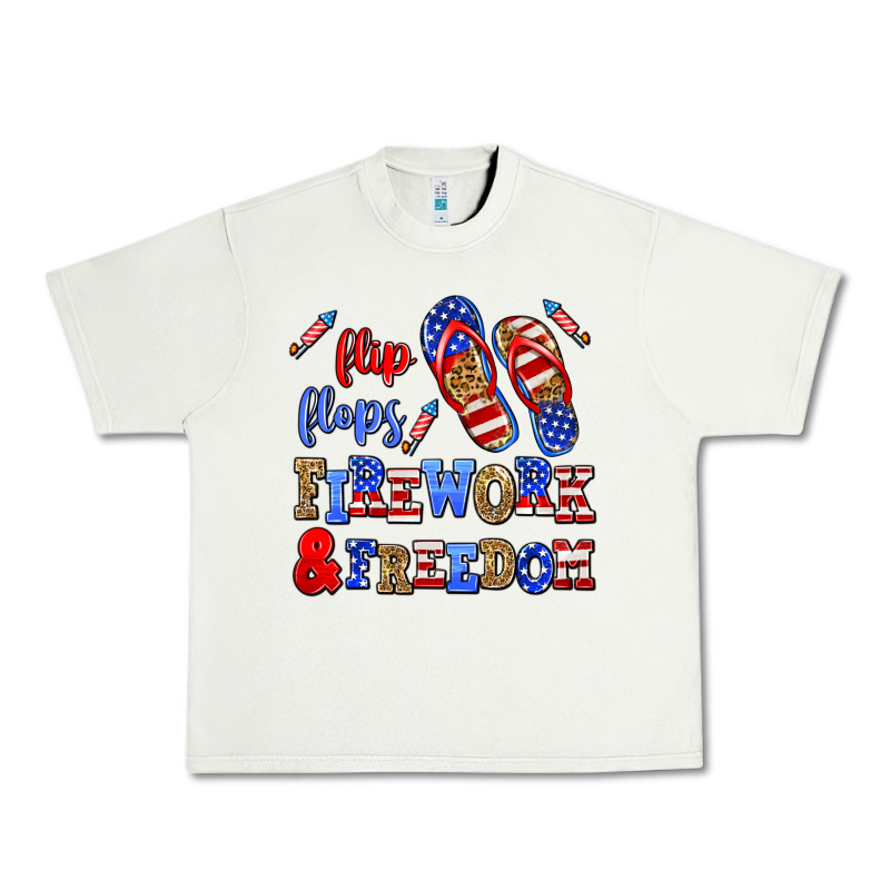 Flip Flops Fireworks And Freedom Urban Heavy Tee by AdoDesignShop | Teevron