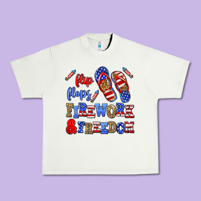 Flip Flops Fireworks And Freedom Urban Heavy Tee Designed By Adodesignshop
