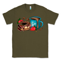 Army Green donut coffee strawberry Classic Tee - AdoDesignShop