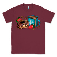 Burgundy donut coffee strawberry Classic Tee - AdoDesignShop