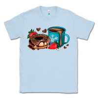 Dusty Blue donut coffee strawberry Classic Tee - AdoDesignShop