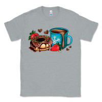 Heather Grey donut coffee strawberry Classic Tee - AdoDesignShop