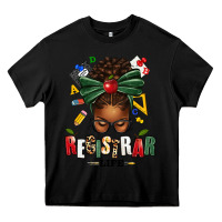 Black registrar life afro messy bun Heavy Core Tee - texasbilliewilder