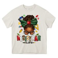 Cream registrar life afro messy bun Heavy Core Tee - texasbilliewilder