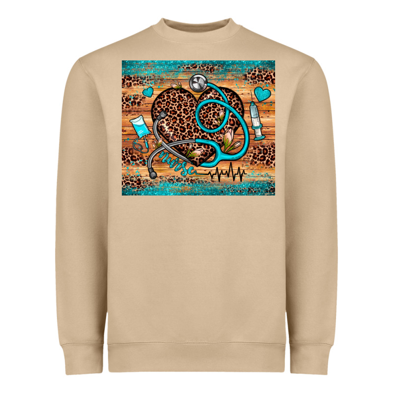 Nurse Leopard Heart Heavyweight Sweatshirt by JahusDesignShop | Teevron