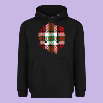 Christmas Tartan Patch Heavyweight Hoodie Designed By Bundleandbundleshop